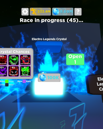 Electro Legends Crystal Legends Of Speed Wiki Fandom - roblox legends of speed codes for gems