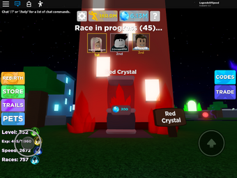 Pets Crystals Legends Of Speed Wiki Fandom - codes for legend of speed on roblox 2019