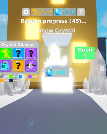 Snow Crystal Legends Of Speed Wiki Fandom - roblox legends of speed codes wiki