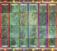 The 12 board game cards with the Moat side facing up.