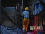 Lea Hathaway from The Star of Sultan Saladin climbing up to the Shrine of the Silver Monkey.