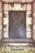 The Dungeon card for the board game.