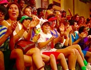 A rare shot of the crowd from this episode.