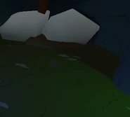 Coal vein in Gem Mine, almost invisible due to its dim color