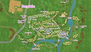 Ponydale map with landmarks and portals according to OSE 9
