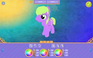 Selecting mane and tail styles, as well as colors