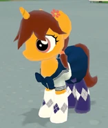 (Colored) Mountain Flower worn by a pony