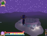 The Cloudoseum as seen in-game. Note the southern entrance and the portal, and the western entrance tunnel.