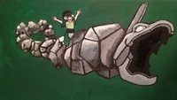 "Toph Beifong and Onix"