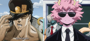 "Jotaro Kujo and Mina Ashido"