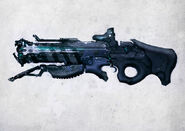 Speed painted sci fi rifle by torvenius