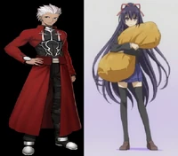 "Archer/Future Shirou Emiya and Tohka Yatogami"