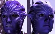 The asari council members: (left) Tevos from the first set and (right) Irissa from the second set