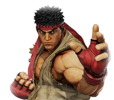 Ryu from street fighter holding a really long baseball bat