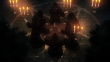 Satanic ritual inside of the temple