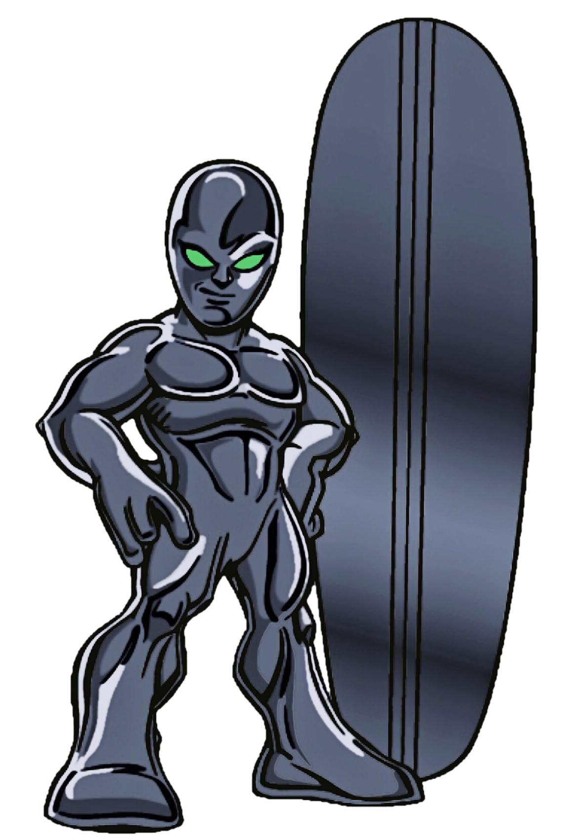 Dark Silver Surfer from The Super Hero Squad Show : r/HeroForgeMinis