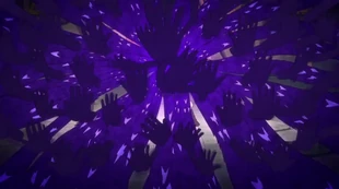 Isaac's shadow using the souls he ate to form a shield