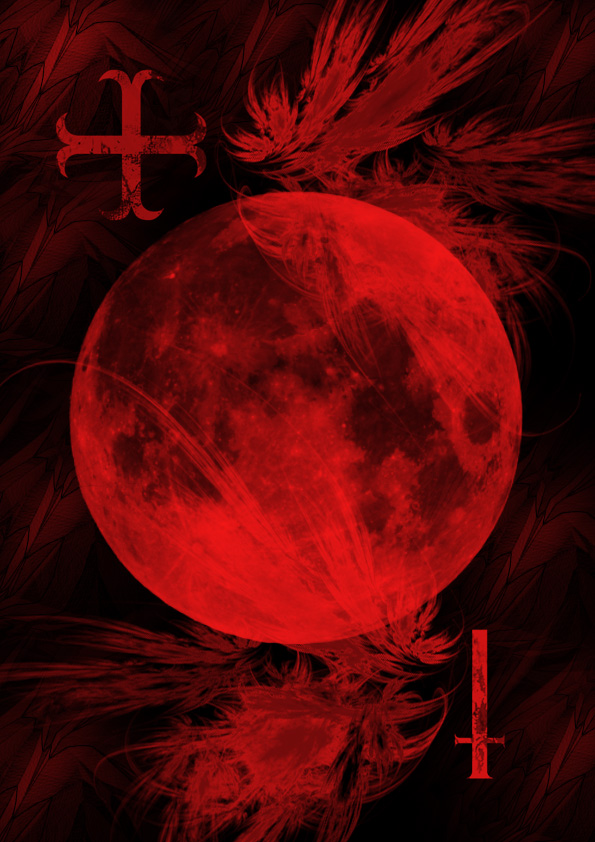 Card red moon