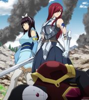 "Erza Scarlet and Kagura Mikazuchi"