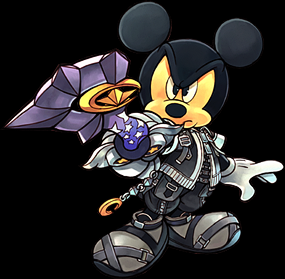 Mickey, as he appears in Kingdom Hearts.