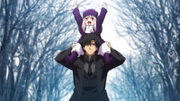 Illya playing with her father Kiritsugu