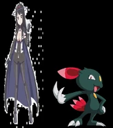 "Commander Black (Kaiju Girls) and Sneasel"