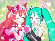 Miku Hatsune and Yui Nagomi showing love