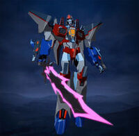 Starscream and Dark Star Saber in Air