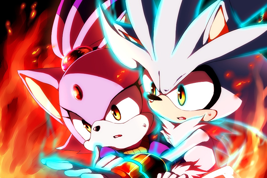 silver the hedgehog and blaze the cat wallpaper