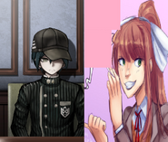 "Shuichi Saihara and Monika (DDLC)"