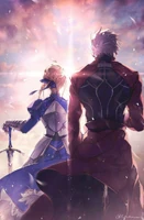 "Saber and Archer/Future Shirou Emiya"