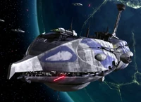 Admiral Trenches flagship, The Invincible. They are heavily protected by thermal shields making it imprenetrable from harming it as it dishes out the pain to its enemies that futilely try to destroy it.