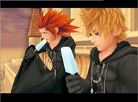 Axel and roxas with ice cream