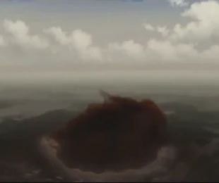 Isaac's shadow going to the abyss of the ocean after destroying Aldegyr Kingdom