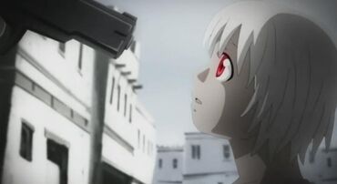 Isaac about to shoot a kid in Valkos planet