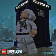 A Weeping Angel found behind the TARDIS and Doc Brown.