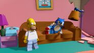 Homer Simpson alongside Sonic the Hedgehog