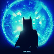 Batman in front of the vortex