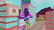 Raven flying in Jump City