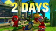 Amy alongside Sonic the Hedgehog and Knuckles the Echidna in the Sonic the Hedgehog World