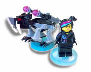 Wyldstyle on a prototype Toy Tag with her scrapped vehicle the Beast Companion.