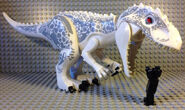 Example of a dino v.s. minifigure.