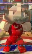 Juggernaut, using his ability to throw boulders
