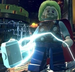 Thor, conjuring lightning from Mjolnir