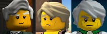 Tommy Wu (links), Geheilter Garmadon (Mitte) und Sensei Garmadon (rechts).