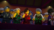 Garmadon schaut Jay und Cole zu.