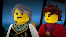 Garmadon erzählt den Ninja etwas über die Elementarmeister.