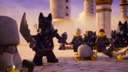Die [[Wolfsmaskenkrieger attackieren die Verfasser des Schicksals.