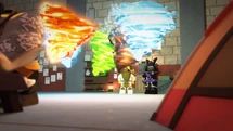 Garmadon sieht den Ninja bei ihrem Versuch der Drachen-Form zu.