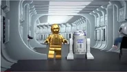 R2-D2 and C-3PO as seen at the beginning of the mini movie.